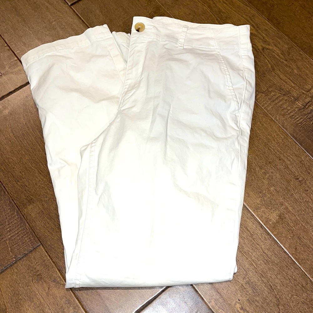 Loft White Cropped Pant